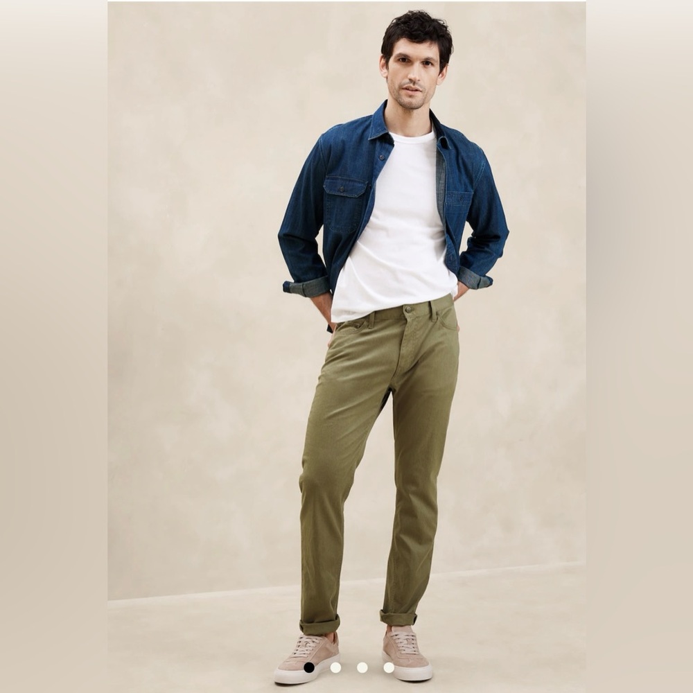 SLIM LINEN-BLEND FIVE POCKET PANT, 36x30